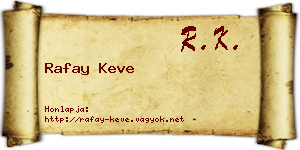 Rafay Keve névjegykártya